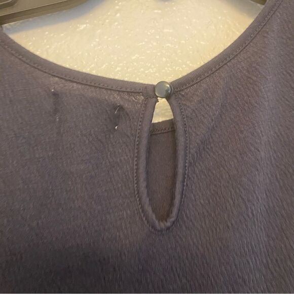 Old Navy 3/4 long Sleeve Jersey oversized stretchy crocheted dark gray dress M8 - Picture 8 of 8